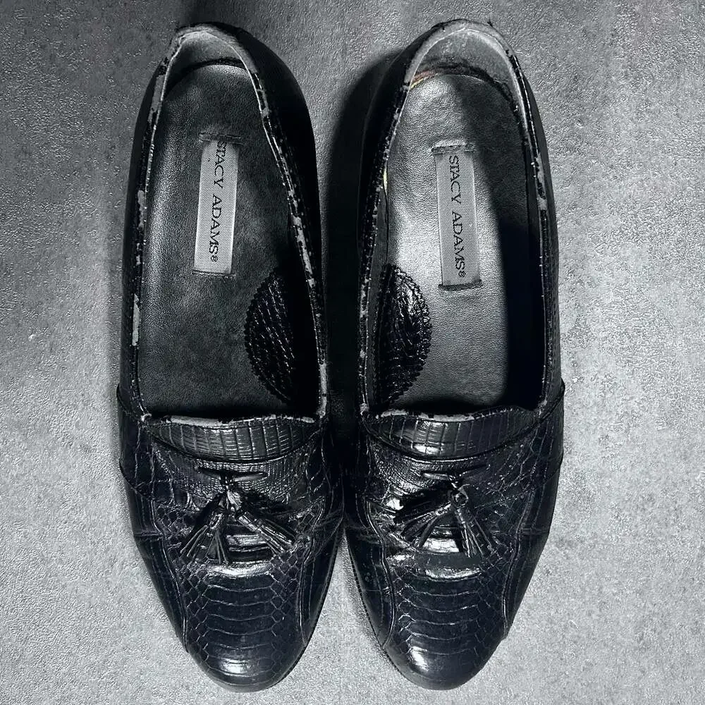 Stacy Adams Vintage Genuine Snake Leather Tassel Loafers